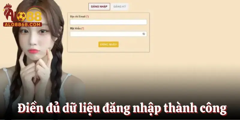 Điền đủ dữ liệu đăng nhập thành công